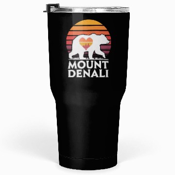 Discover Retro Mount Denali Bear Sunset Art Tumblers 30 Oz