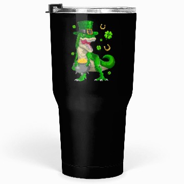 Discover Happy St Patricks Day Dinosaur T-Rex Tumblers 30 Oz