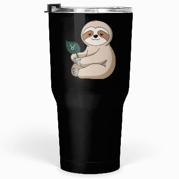 Discover Taurus Zodiac Sloth Holding Leaf Tumblers 30 Oz