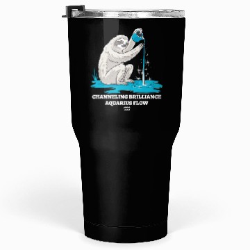 Discover Channeling Brilliance Aquarius Zodiac Sloth Flow Tumblers 30 Oz