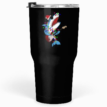 Discover Shark Santa Guitar Player Tumblers 30 Oz