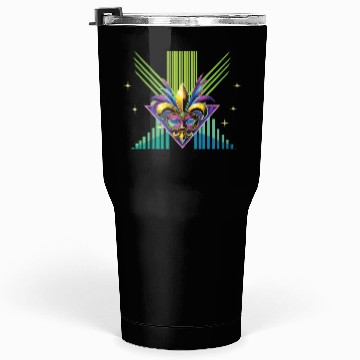 Discover Mardi Gras Retro Synthwave Mask Design Tumblers 30 Oz