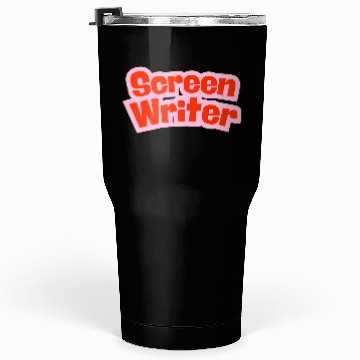 Discover Screen Writer Red Text with Pink Border Tumblers 30 Oz