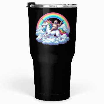 Discover Sloth Riding Unicorn Under Rainbow Fantasy Tumblers 30 Oz