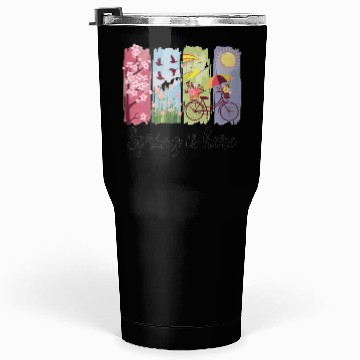 Discover Spring Magic – Flowers, Bicycle & Nature Tumblers 30 Oz