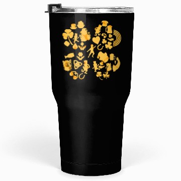 Discover Gold 4-Leaf Clover Collage graphic Design Tumblers 30 Oz
