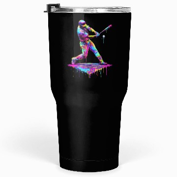 Discover Ice Cream Drip Baseball Bat Baseball Player Tumblers 30 Oz