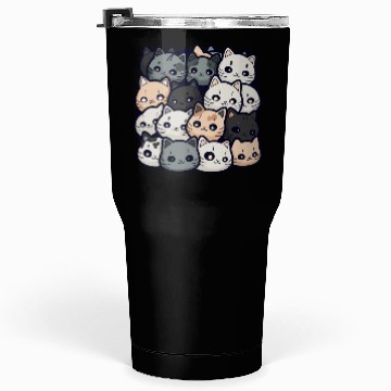 Discover Cute Cat Pile: Adorable Kittens Stack Tumblers 30 Oz