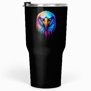 Discover Hyper-Realistic Neon Graffiti Eagle Face –Product Tumblers 30 Oz