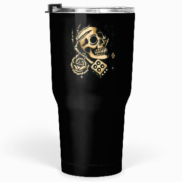 Discover Gold Skull In Hand Tumblers 30 Oz