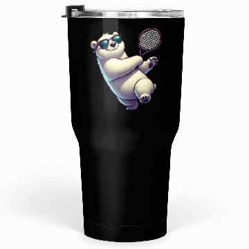 Discover Polar Bear Tennis Player Arctic Cartoon Tumblers 30 Oz