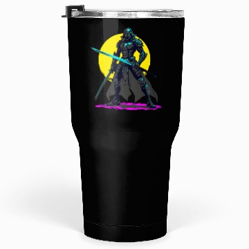 Discover Cyberpunk Armored Samurai Neon Warrior Art Tumblers 30 Oz