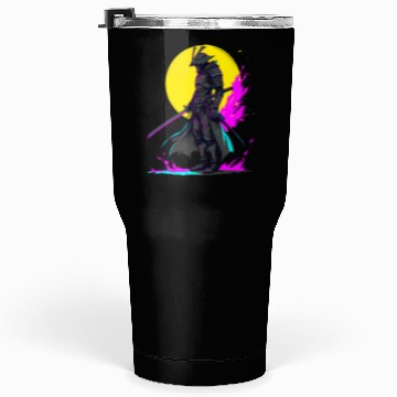 Discover Cyberpunk Samurai Warrior Neon Art Design Tumblers 30 Oz