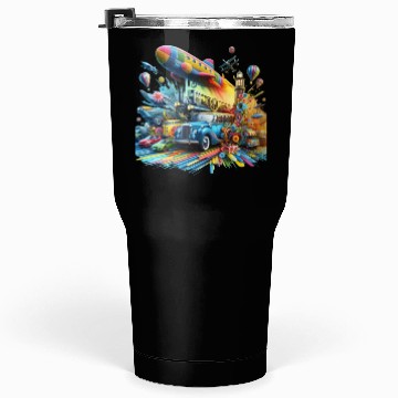 Discover Multi-Colored Vehicles Tumblers 30 Oz