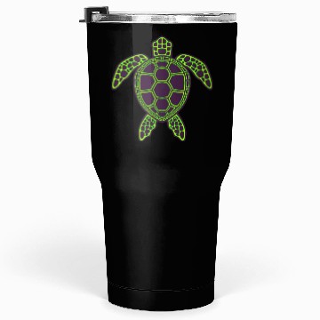 Discover Green Neon Lava Sea Turtle Design Tumblers 30 Oz