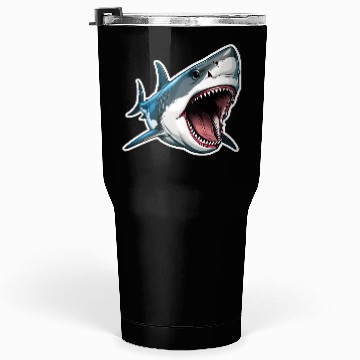 Discover Big White Shark Attack Tumblers 30 Oz