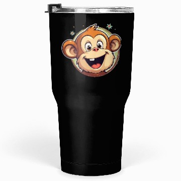 Discover Cute Cartoon Monkey Face Tumblers 30 Oz