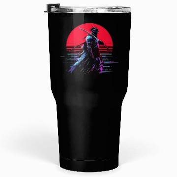 Discover Cyberpunk Samurai Warrior Under Neon Moon Tumblers 30 Oz