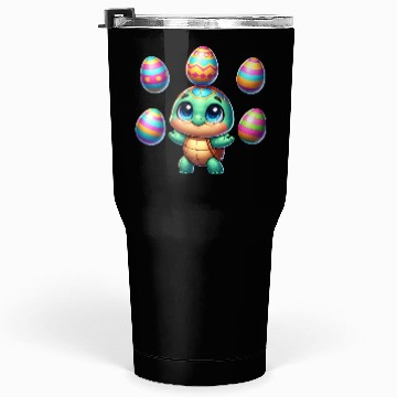Discover Turtle juggling colorful Easter eggs Tumblers 30 Oz