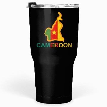 Discover Cameroon Map with Flag Colors, proud Cameroonian Tumblers 30 Oz