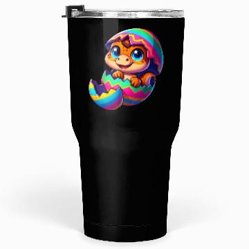 Discover Cute Dino hatching from colorful Easter egg Tumblers 30 Oz