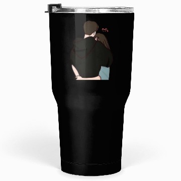 Discover Warm and Cozy Couple Hug Illustration Tumblers 30 Oz
