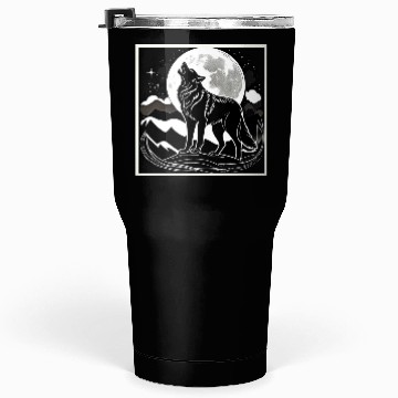 Discover Night Wolf Silhouette Design Tumblers 30 Oz