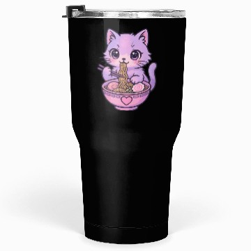 Discover Kawaii Cat Ramen Tumblers 30 Oz