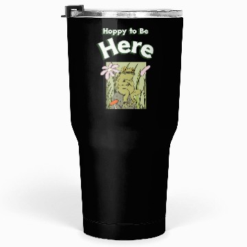 Discover Hoppy to Be Here Funny Frog Cartoon Tumblers 30 Oz