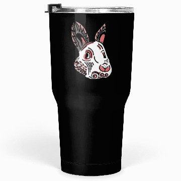 Discover Fantasy Rabbit Face in Ethnic Strokes Tumblers 30 Oz