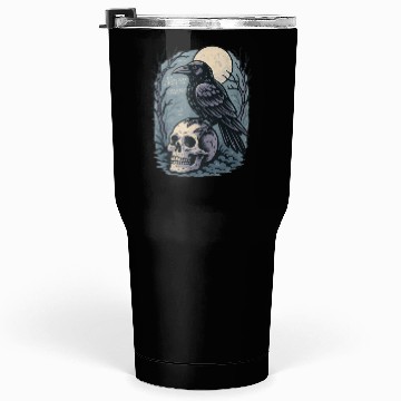 Discover Nevermore Raven Skull Gothic Poe Poetry Tumblers 30 Oz