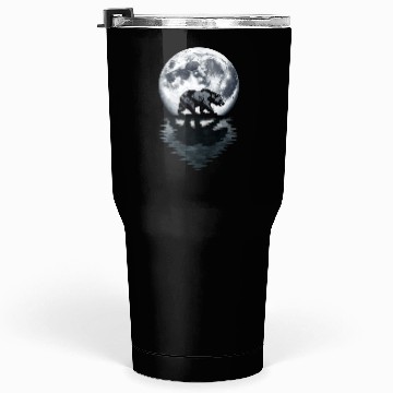 Discover Bear Silhouette Under Full Moon – Wilderness Wildl Tumblers 30 Oz