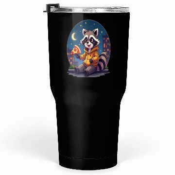 Discover Raccoon Eating Pizza Tumblers 30 Oz