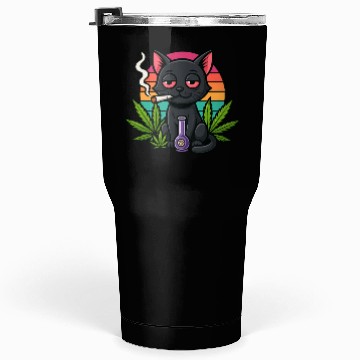 Discover Cute Cat Smoking Weed Tumblers 30 Oz