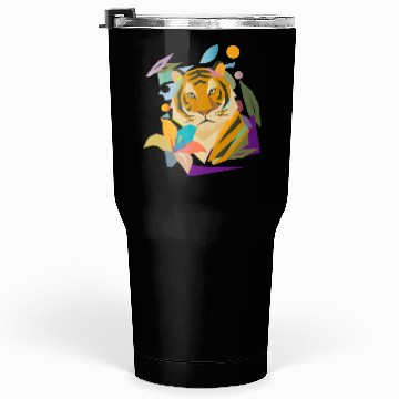 Discover Tiger with Flower – Powerful Nature Motif Tumblers 30 Oz