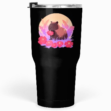 Discover Blooming Capybara Joy Tumblers 30 Oz