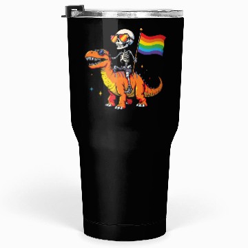 Discover Skeleton with dinosaur Lgbtq Tumblers 30 Oz