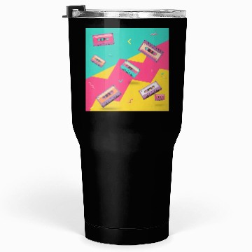 Discover Retro Cassette Tape Pattern Tumblers 30 Oz