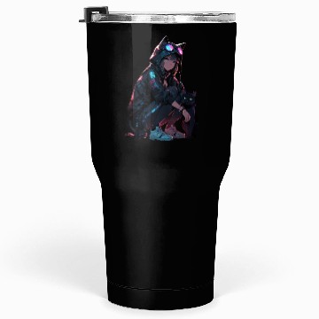 Discover Cyberpunk Catgirl Tumblers 30 Oz