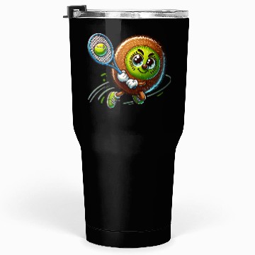 Discover Kiwi Tennis Star – Furry Fruit Champion on Court Tumblers 30 Oz