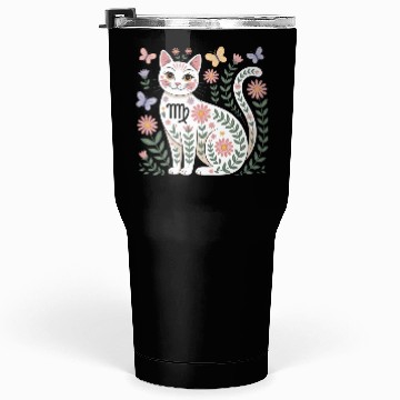 Discover Virgo Zodiac Cat with Daisies Tumblers 30 Oz