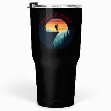 Discover Take A Hike - Vintage Sunset Mountain Silhouette Tumblers 30 Oz
