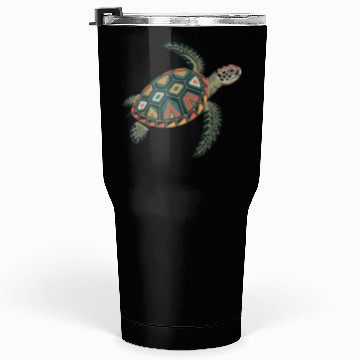 Discover Sea Turtle Geometric Pattern Shell Tumblers 30 Oz