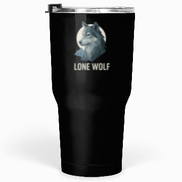 Discover Lone Wolf – Geometric Wolf Head under Moon Wildern Tumblers 30 Oz