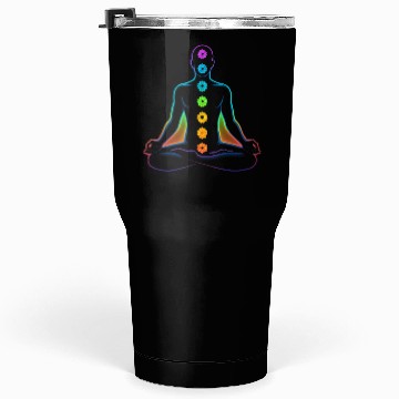 Discover Chakras – Neon Alignment | Vibrant 3D Vector Tumblers 30 Oz