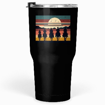 Discover Retro Cowboys in the Sunset Tumblers 30 Oz