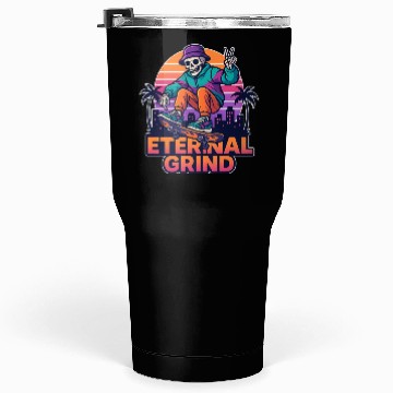 Discover Retro Skeleton Skater – Eternal Grind Tumblers 30 Oz