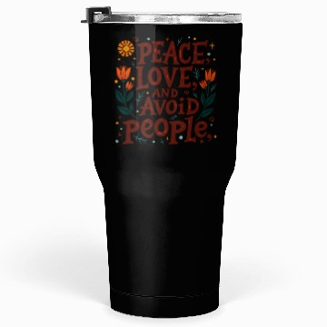Discover Retro Aesthetic Tumblers 30 Oz - Peace, Love, and Avoid