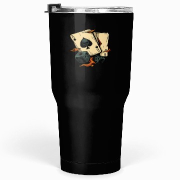 Discover Floral Skull with Cards & Dice Tumblers 30 Oz