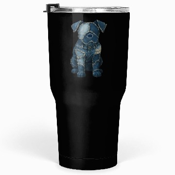 Discover Cute Denim Patchwork Art Dog Tumblers 30 Oz